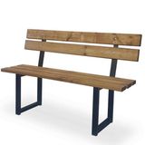 Sırtlı Bench Demir Bank Ayağı Ahşap Bahçe Balkon Bankı