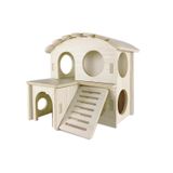 Sirvarni Hamster Hideout Kafesi Aksesuarları - Hamster Evi ve Habitat Ahşap Hide Kulübe Tırmanma Merdiveni ve Platformlu Cüce Gerbiller ve Fare Fareleri Sıçan Diğer Küçük Hayvanlar vb. için