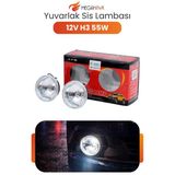 Sis Farı Seti 12V H3 55W Yuvarlak Universal Oto Sis Lambası Takım Net Aydınlatma