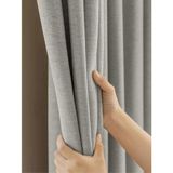 Sis Grisi Keten Dokulu Yüksek Kalite Fon Perde Ekstrafor Büzgülü - 150 x 260 cm