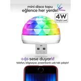 Sisa Araç Içi Oto Araba Disko Topu Sese Duyarlı LED USB LED Lamba