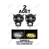 SİSA SENİSTESENAL Motosiklet Sis Farı 5 Modlu Çakarlı-Çakarsız Kullanım SARI-BEYAZ 20.000LM