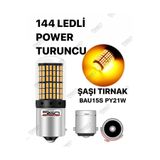 SİSA SENİSTESENAL Oto Led Sinyal Ampulü PY21W Çapraz Tırnak Tak Kullan Ürün 144 Led Turuncu 2 Adet