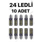Sisa Senistesenal T10 Dipsiz (10 Adet) W5W 24 Ledli Canbus Beyaz Park Plaka Ampulü