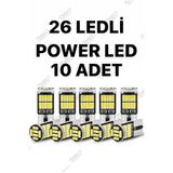 SİSA SENİSTESENAL T10 Led 26 Ledli 10 Adet W5w Metal Ultra Power Beyaz Park Plaka Tavan Ampulü