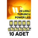 SİSA SENİSTESENAL T10 LED 26 Ledli 10 Adet W5w Metal Ultra Power TURUNCU Park Plaka Tavan Ampulü