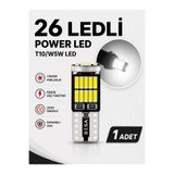 SİSA SENİSTESENAL T10 Led 26 Ledli W5w Canbus Metal Ultra Power Beyaz Park Plaka Tavan Ampulü 1 ADET