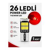 SİSA SENİSTESENAL T10 Led 26 Ledli W5w Canbus Metal Ultra Power Kırmızı Park Plaka Tavan Ampulü 1 ADET