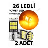 SİSA SENİSTESENAL T10 Led 26 Ledli W5w Canbus Metal Ultra Power Turuncu Park Plaka Tavan Ampulü