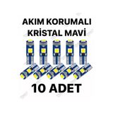 SİSA SENİSTESENAL T5 Led (10 Adet) Uyumlu Kristal Mavi Oto Kilometre Kadran Ambians Aydınlatma Ampulü T5 Akım