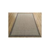 Sisal 9213 Gri/Beyaz Bordürlü Jüt Sisal Kilim, Gri, 100 x 300