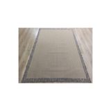 Sisal 9709 Bej/Gri Bordürlü Jüt Sisal Kilim, Bej, 100 x 200