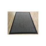 Sisal 9714 Gri/Siyah Bordürlü Jüt Sisal Kilim, Siyah, 100 x 300