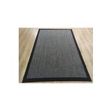 Sisal 9714 Gri/Siyah Bordürlü Jüt Sisal Kilim, Siyah, 160 x 160