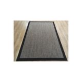 Sisal 9715 Vizon/Siyah Bordürlü Jüt Sisal Kilim, Siyah, 120