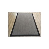 Sisal 9715 Vizon/Siyah Bordürlü Jüt Sisal Kilim, Siyah, 80 x 300