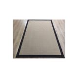 Sisal 9716 Bej/Siyah Bordürlü Jüt Sisal Kilim, Siyah, 120