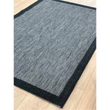 Sisal Bordürlü Jut Hasır Halı 9714 - 120 x 180 cm - Siyah