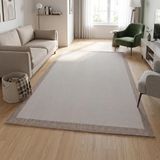 Sisal Plus Hasır Dokuma Halı | Kaymaz Tabanlı Mutfak Halısı|Leke Tutmaz Halı |Bordürlü Modern Salon Halısı | Bej-Krem | 100 x 300 | Model SS516