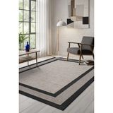 Sisal Plus Siyah Bordürlü Halı Bej Bordürlü Sisal Kilim - 100 x 300 cm - Siyah - Bej