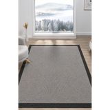 Sisal Prime Bej Siyah İskandinav Yıkanabilir Bordürlü Halı Kilim Balkon Teras Koridor Halısı 1148 Bej Siyah 80 x 150