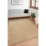 Sisaluna 4443 Bej Jüt Tabanlı Modern Dokuma Kilim Sisal Hasır Halı - 100 x 300 cm