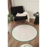 Sisalux 3090 Krem Yeşil Sisal Dokuma Jüt Kilim Hav Toz Vermez Halı Salon Mutfak Oturma Odası Halısı