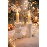 Sisay Home Minimal Taş Tozu Şamdan Seti – Modern & El Yapımı Dekor (2’li Set)