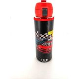 Şişe 500ML, Cam, Deri Kılıf, Kilitli, Siyah-Mavi, Araba, Okul, Su Matarası - Seçenek 1 - Ahşap