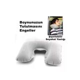 Şişirilebilir Seyahat Boyun Desteği, Hafif Ve Konforlu Gri Renkli Tasarım
