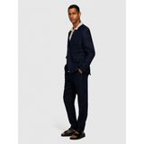 Sisley %100 Keten Astarsız Rahat Kalıp Ceket Erkek Lacivert Ceket - 324P2AGHSW01Q - 44