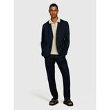 Sisley %100 Keten Astarsız Rahat Kalıp Ceket Erkek Lacivert Ceket - 325P2aghsw01q