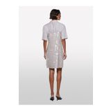 Sisley %100 Keten Kısa Kollu Gömlek Kadın Gri Gömlek - 325P5BMLLQ08U