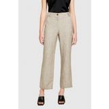 Sisley %100 Keten Paçaları Dikişsiz Düz Paça Çizgisiz Pantolon Kadın Siyah Mix Pantolon - 324P4NTHLF055
