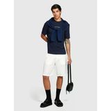 Sisley %100 Keten Slim Fit Bermuda Şort Erkek Beyaz Şort - 325P4aghs9010