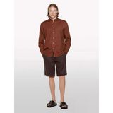 Sisley %100 Keten Slim Fit Bermuda Şort Erkek Kahverengi Şort - 325P4aghs9010