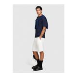 Sisley %100 Keten Slim Fit Bermuda Şort Erkek Kırık Beyaz Şort - 324P4aghs9010