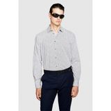 Sisley %100 Koton Desenli Poplin Gömlek Erkek Gri Gömlek - 323A597RSQ02S