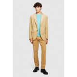 Sisley %100 Koton Slim Fit Kadife Ceket Erkek Bej Mont - 323A2SFRSW01B - 44