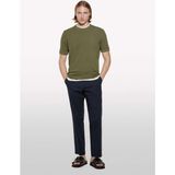 Sisley %100 Pamuk Bisiklet Yaka Regular Fit T-Shirt Erkek Yeşil T-Shirt - 325P3089S104J - Haki Yeşili