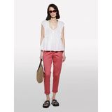 Sisley %100 Pamuk Büzgülü Kolsuz V Yaka Bluz Kadın Beyaz Bluz - 325P5ho1lq08x