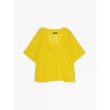 Sisley %100 Pamuk Pileli V Yaka Bluz Kadın 38R Bluz - 324P5ho1lq06q