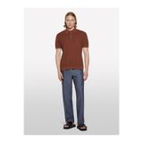 Sisley %100 Pamuk Triko Polo T-Shirt Erkek Kahverengi Polo - 325P1094S300M