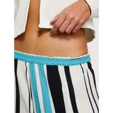 Sisley %100 Viskoz Beli Lastikli Paça Detaylı Desenli Kloş Pantolon Kadın Lacivert Pantolon - 324P4vjdlf05c