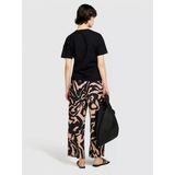 Sisley %100 Viskoz Beli Lastikli Paça Detaylı Desenli Kloş Pantolon Kadın Mavi Pantolon - 324P4vjdlf05c
