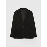 Sisley %100 Viskoz Cebi Biyeli Tek Düğmeli Saten Blazer Ceket Kadın Siyah Ceket - 324P29nmlw023