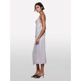 Sisley %100 Viskoz Saten Midi Etek Kadın Gri Etek - 325P42bzl002r