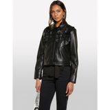 Sisley Aplikeli Regular Fit Vegan Deri Ceket Kadın Siyah Ceket - 325P20BZLN05K - 46 - --