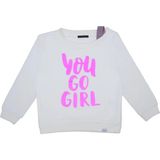 Sisley Beyaz Baskılı Bisiklet Yaka Kız Çocuk Sweatshirt SIS-G1068