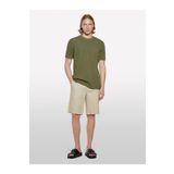 Sisley Erkek Bej %100 Keten Slim Fit Bermuda Şort